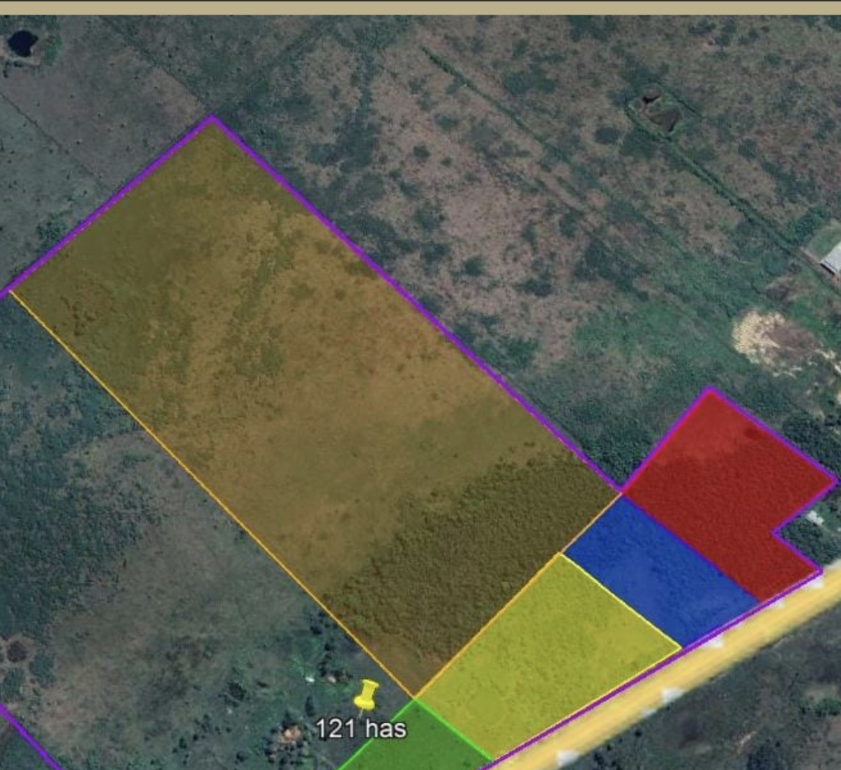 Imagem recebida da delimitação121 hectares